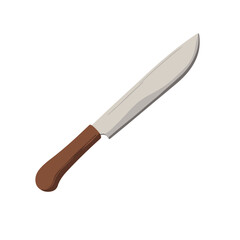 Dull knife with brown wooden handle and metallic blade.  This dull knife is perfect for illustrating concepts of bluntness, imperfection, or the need for sharpening.
