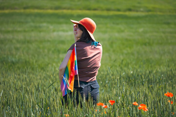 Rainbow, parade and lgbt awareness, inclusion and celebrate with sexuality