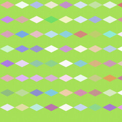 A Delightful Display of Pastel-Colored Diamonds Arranged in a Repeating Pattern on a Vibrant Lime Green Background.