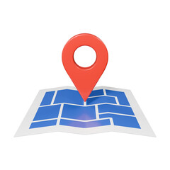 Red GPS Map Marker 3d Render Icon Illustration with Maps
