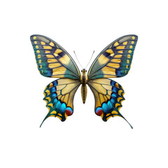 Naklejka premium Vibrant Swallowtail Butterfly Close-Up on transparent background