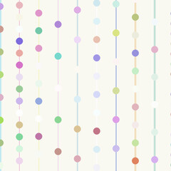 A Delightful Pattern of Pastel-Colored Dots and Lines Arranged in Vertical Columns, Creating a Visually Appealing and Harmonious Design.