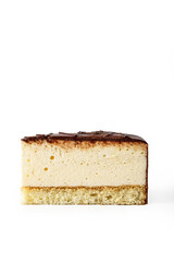 Savor the flavors of a delicious layered cheesecake topped with