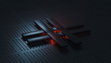 Innovative design showcasing abstract technology in dark environment