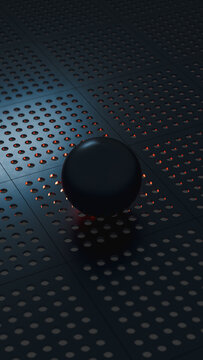 Innovative technology background with glowing orb on patterned surface