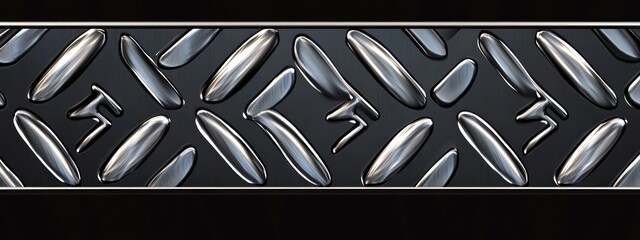 Polished metal diamond plate texture pattern.