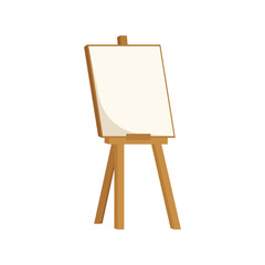 Painting easel icon in flat style. Canvas vector illustration on isolated background. Artistic paper sign business concept.