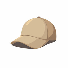 Fototapeta premium Beige twill cap mockup for branding projects. Stylish beige baseball cap design template with curved brim and blank space for logo placement.