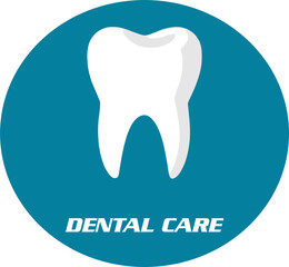 Dental care logo vector illustration with tooth, teeth and toothpaste