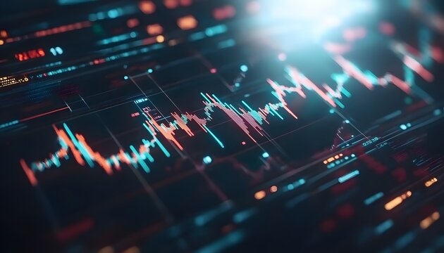 Close-up view of a digital  market display.