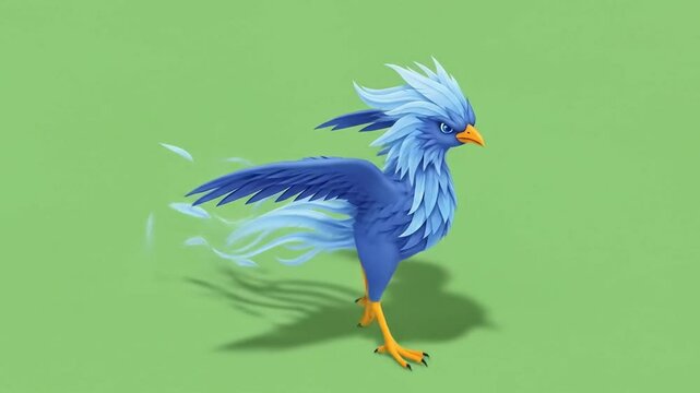Phoenix Bird Mythical Creature Blue Fiery Wings