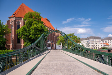 Tumski Bridge, Wroclaw, Poland.
