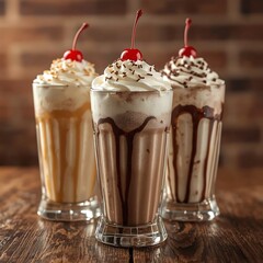Milkshake set on the table