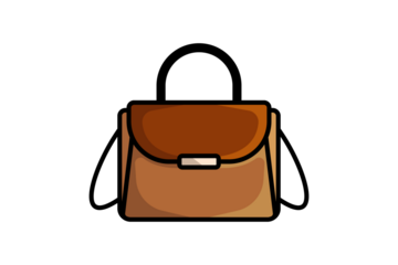 Stylish Leather Bag Vector Icon Illustration. Luxury Icon Concept Isolated Premium Vector. Flat Cartoon Style