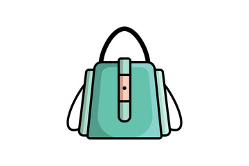 Stylish Leather Bag Vector Icon Illustration. Luxury Icon Concept Isolated Premium Vector. Flat Cartoon Style 