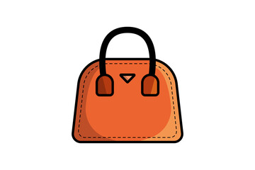 Stylish Leather Bag Vector Icon Illustration. Luxury Icon Concept Isolated Premium Vector. Flat Cartoon Style 