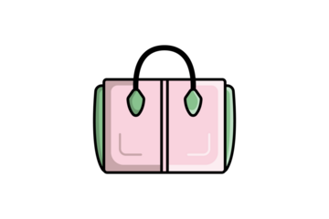 Stylish Leather Bag Vector Icon Illustration. Luxury Icon Concept Isolated Premium Vector. Flat Cartoon Style