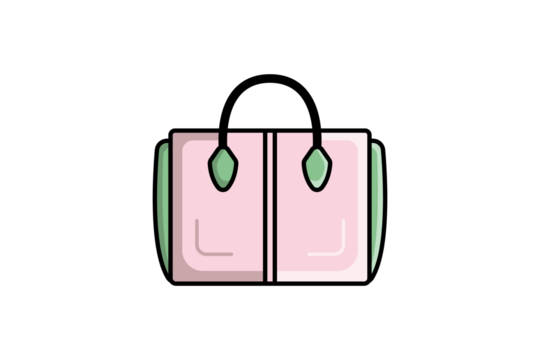 Stylish Leather Bag Vector Icon Illustration. Luxury Icon Concept Isolated Premium Vector. Flat Cartoon Style 