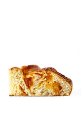 A Deliciously Flaky Brioche Slice Perfectly Presented on a Clean
