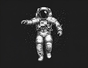 Fototapeta premium Space astronaut in vintage style