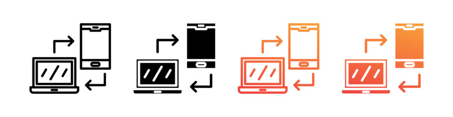 Platform Multi Style Icon Set Vector 
