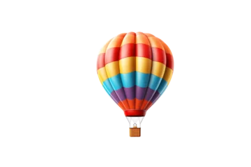Selbstklebende Fototapeten Ballon A colorful hot air balloon floats against a transparent background, ready for adventure. background removed  © darshika