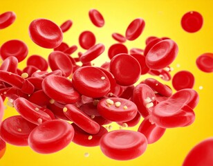 medical illustration of blood clot formation showing aggregated