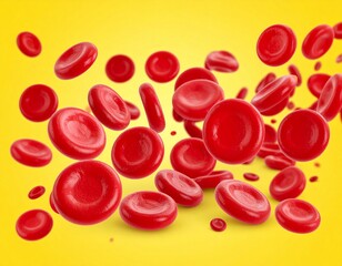 medical illustration of blood clot formation showing aggregated