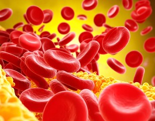 medical illustration of blood clot formation showing aggregated
