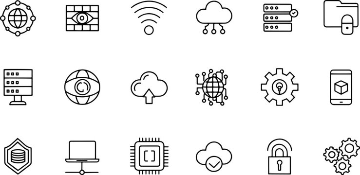 information technology line icons set with it  cyb (1).eps
