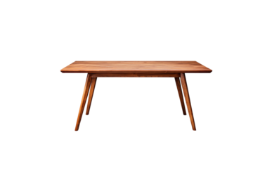 Simple, elegant mid-century modern wooden table, perfect for any room. background removed