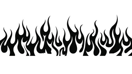 Collection of Stylized Flame Icons in Black and White