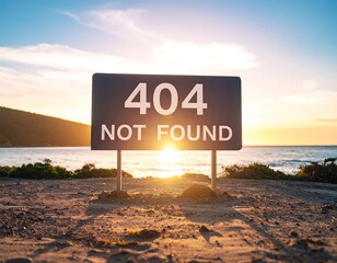 Error message sign at sunset