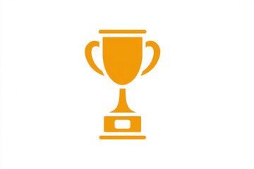 Golden trophy cup icon centered on white background, symbolizing achievement, success, and victory, with simple and modern design for award or competition concepts