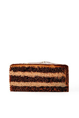 A Delicious and Decadent Layered Chocolate Cake Slice Perfectly Positioned