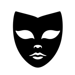 Minimalist Black Silhouette SVG of Mask – Clean and Simple Vector Clipart