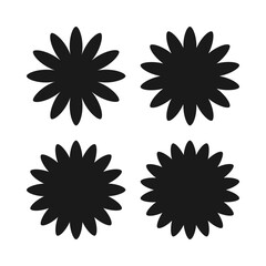 Daisy Flower Chamomile Wildflower Silhouette Icons