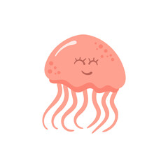 png marine wildlife set with cute jellyfish turtle seahorse fish vector underwater design element hand-drawn for children ocean cartoon card

