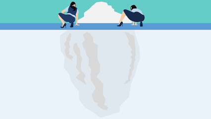 顕在的なニーズと潜在的なニーズのグラフィック素材イラスト