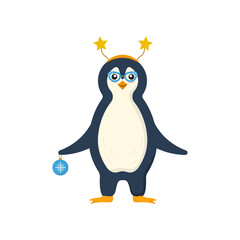 png cute penguin character in arctic environment snow cloud happy animal digital cartoon illustration fun holiday cosy comic landscape wildlife

