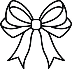 Icon of Tightly Tied Mini Ribbon Bow vector Line art illustration