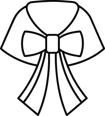 Icon of Traditional Korean Hanbok Bowtie vector Line art illustration