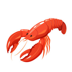 Lobster luxury premium seafood illustration isolated on white background.