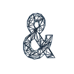 3d render of a symbol made of many spheres