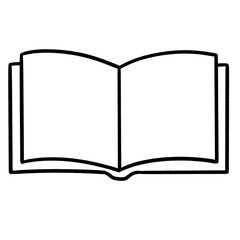 Open Book Icon – Minimal Hand-Drawn Line Art for Reading, Education, and Knowledge Concepts