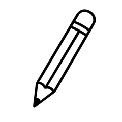 Classic Pencil Icon – Hand-Drawn Minimal Line Art for Writing, Drawing, and Educational Themes