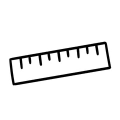 Ruler Icon – Hand-Drawn Minimal Line Art for School, Measurement, and Geometry Concepts