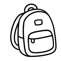 Backpack Icon – Hand-Drawn Minimal Line Art for School, Travel, and Student Life Themes