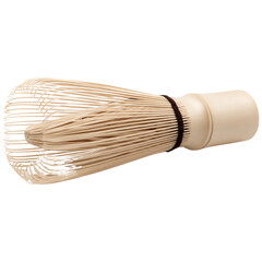 A bamboo whisk with finely split tines, traditionally used for preparing matcha tea.