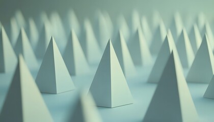 Many light gray pyramids arranged in a dense field.